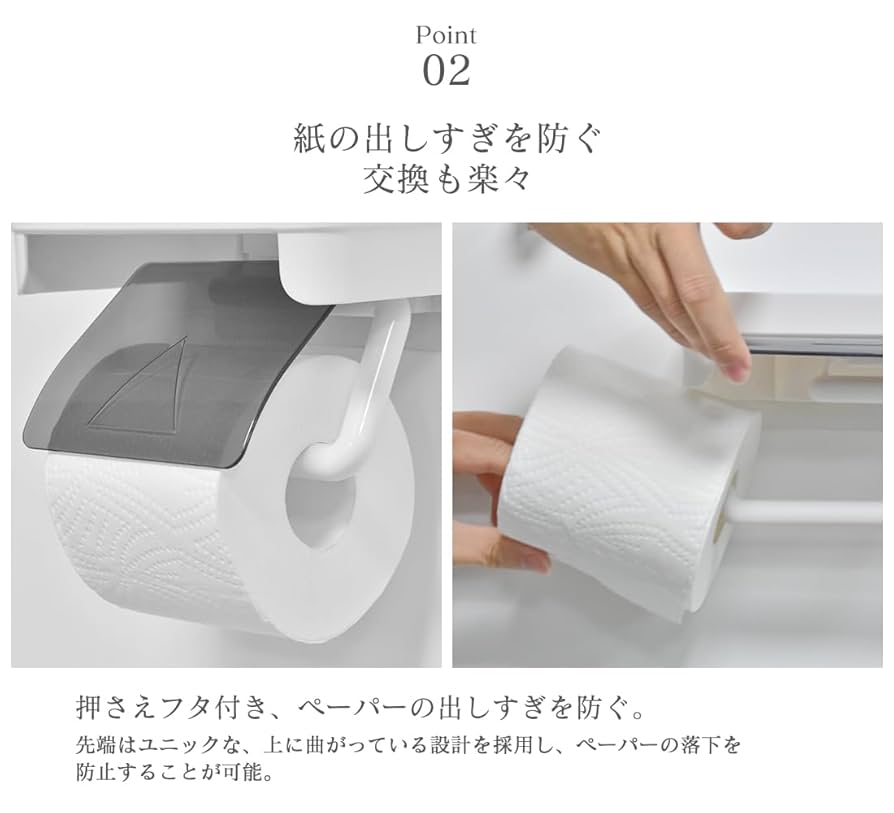 トイレットペーパーホルダー　＃掴みやすい トイレットペーパーホルダー 2連 2個セット 病院 学校 施設 盗難
