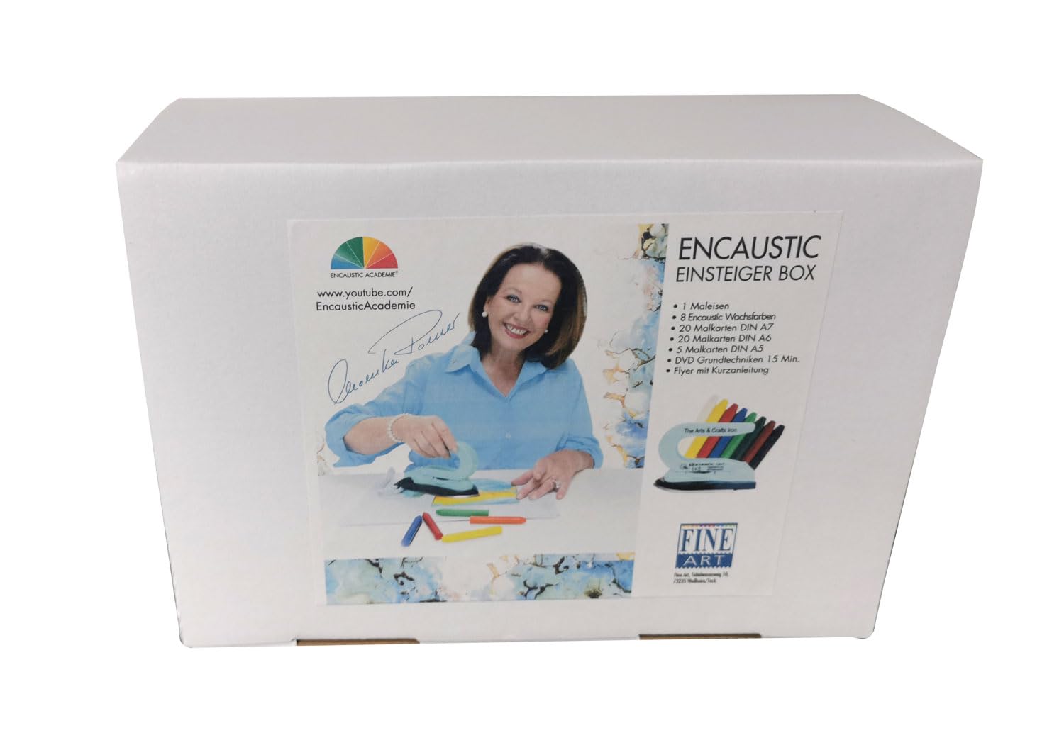 Ditac Fine Art Encaustic Einsteiger-Box mit Maleisen, Wachsfarben, Malkarten und Anleitung auf DVD, Coverfoto mit Monika Romer | Mit Maleisen, Wachsfarben, Malkarten, Anleitung auf DVD, Coverfoto mit Monika Romer