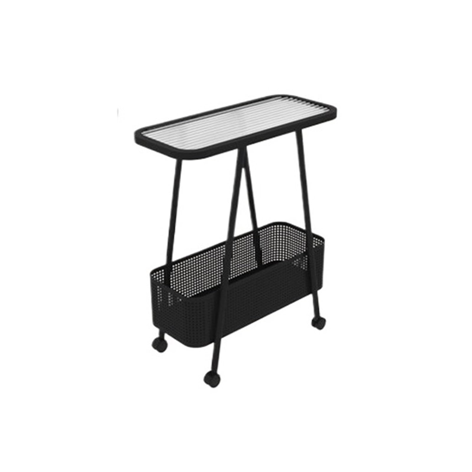 HLHLOP777 Nightstand Compact Movable Wrought-iron Nightstand Perfect for the bedroom Bedroom Furniture(Beige,Small)