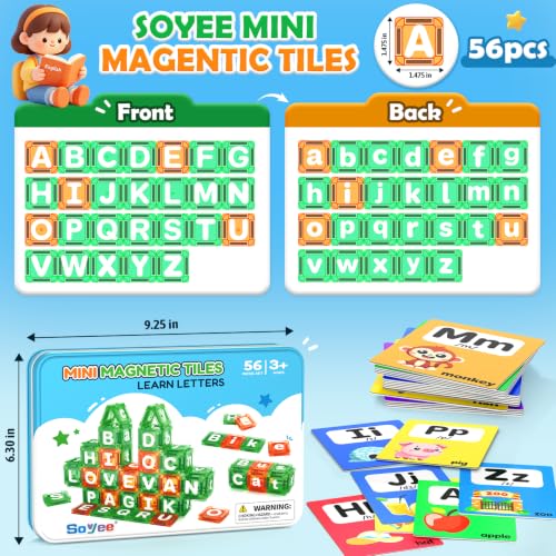 Image of Magnetic Tiles Learn Letters Magnetic Building Blocks for Kids Ages 3-12