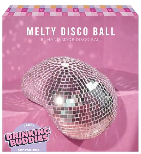 NPW Melted Disco Ball Decor, 7.5" Mirror Ball Home Decor, Melted Disco Ball Aesthetic Home Decor Shelf Decor, Maximalist Decor for Office, Bedroom, Last Disco Bachelorette Party Decorations