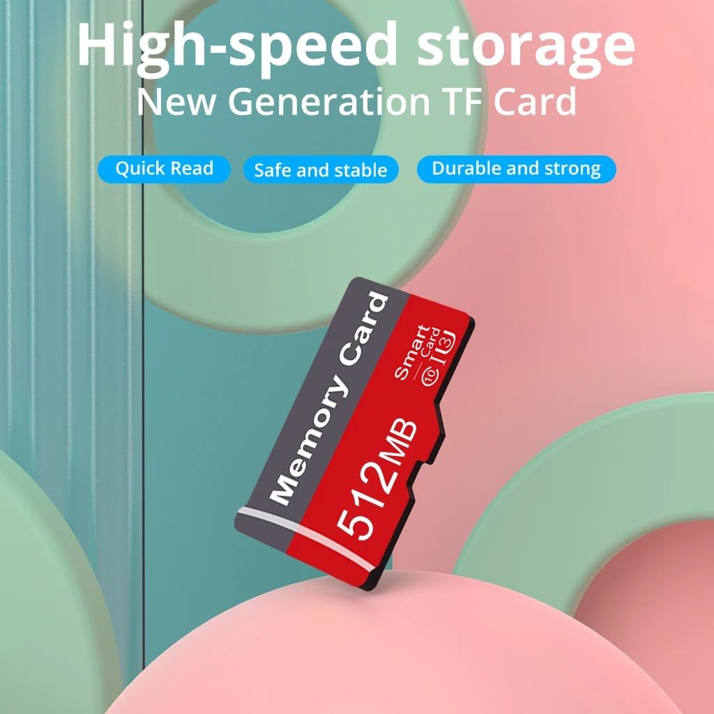Scheda Micro SD 512MB, Scheda di Memoria, Velocità fino a 15-20 MB/s, Micro SD TF Card per Telefono, Videocamera, Music Player, Tablet, PC, Notebook
