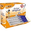 BIC Cristall balpen, transparante schacht, 1 mm punt, 0,4 mm lijnbreedte, 100 stuks Single 90 + 10 Stuk blauw