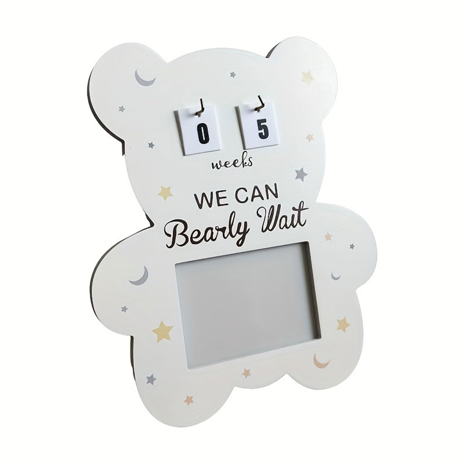 Wooden Baby Sonogram Picture Frame with Countdowns Week Pregnancy Announcements Ideas Genders Reveal Showers Gift Sonogram Picture Frame with Countdowns Week