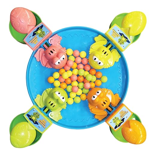 Image of Toymagic Hungry Feed Me Frog Game with 32 Beans|Eat The Beans|Hungry Frog Game for Kids|4 Player Family Party Board Game|Press The Frog|Collect More Beans|Best Birthday Gift for Kids 4+|-Multicolor