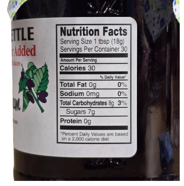 The Dutch Kettle Amish Homestyle Black Raspberry Seedless No Sugar Added Jam 2-19 Oz Jars with Added Craft Jar Toppers