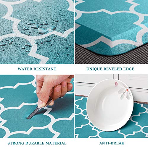 WISELIFE Kitchen Mat Cushioned Anti-Fatigue Kitchen Rug,17.3"x 60",Non Slip Waterproof Kitchen Mats and Rugs Heavy Duty PVC Ergonomic Comfort Mat for Kitchen, Floor Home, Office, Sink, Laundry, Green - Thumbnail 4