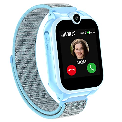 Smartwatch Niña PTHTECHUS Smartwatch para niños, SOS Reloj Inteligente de Voz bidireccional con grabadora de Video 18 Juegos Música Reloj...