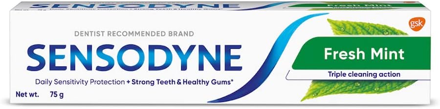 Fresh Mint Sensitivity Toothpaste for Sensitive Teeth and Fresh Breath 75g (Pack of 1)