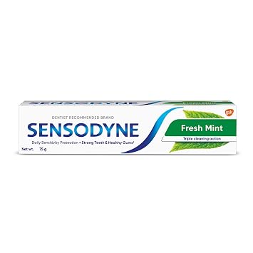 Sensodyne Fresh Mint Sensitivity Toothpaste for Sensitive Teeth and Fresh Breath 75g (Pack of 1)