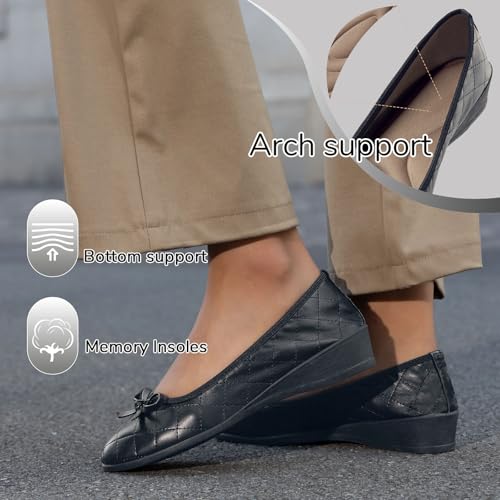 ZOVE Dress Shoes for Women Casual Comfortable Dress Flats Ballet Low Wedge Work Shoes4