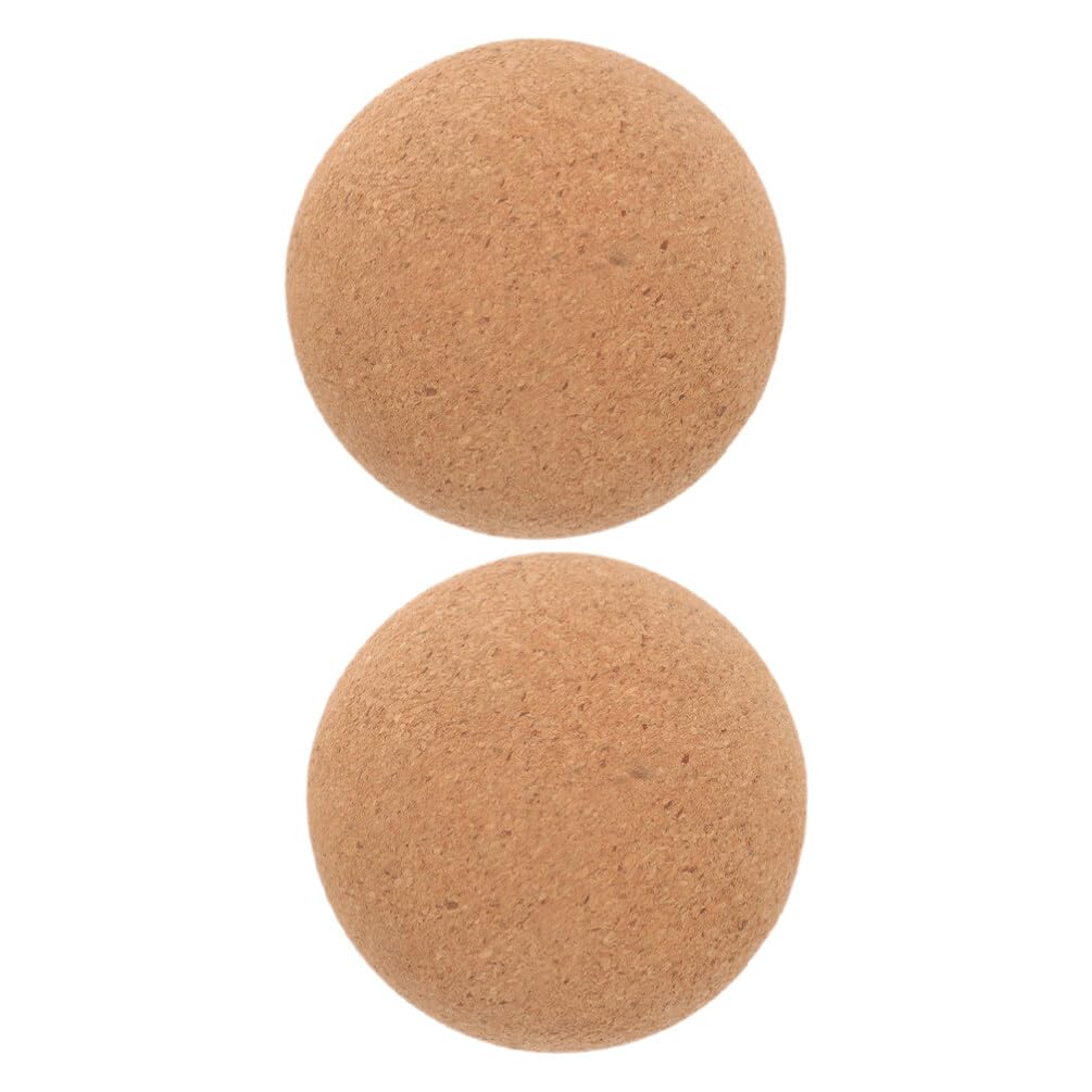 Pelota de Masaje de Corcho Marrón, 2 Piezas para Yoga | Uso en Ejercicio y Relajación, para Espalda, Cuello y Pies, Formato Compacto de Doble