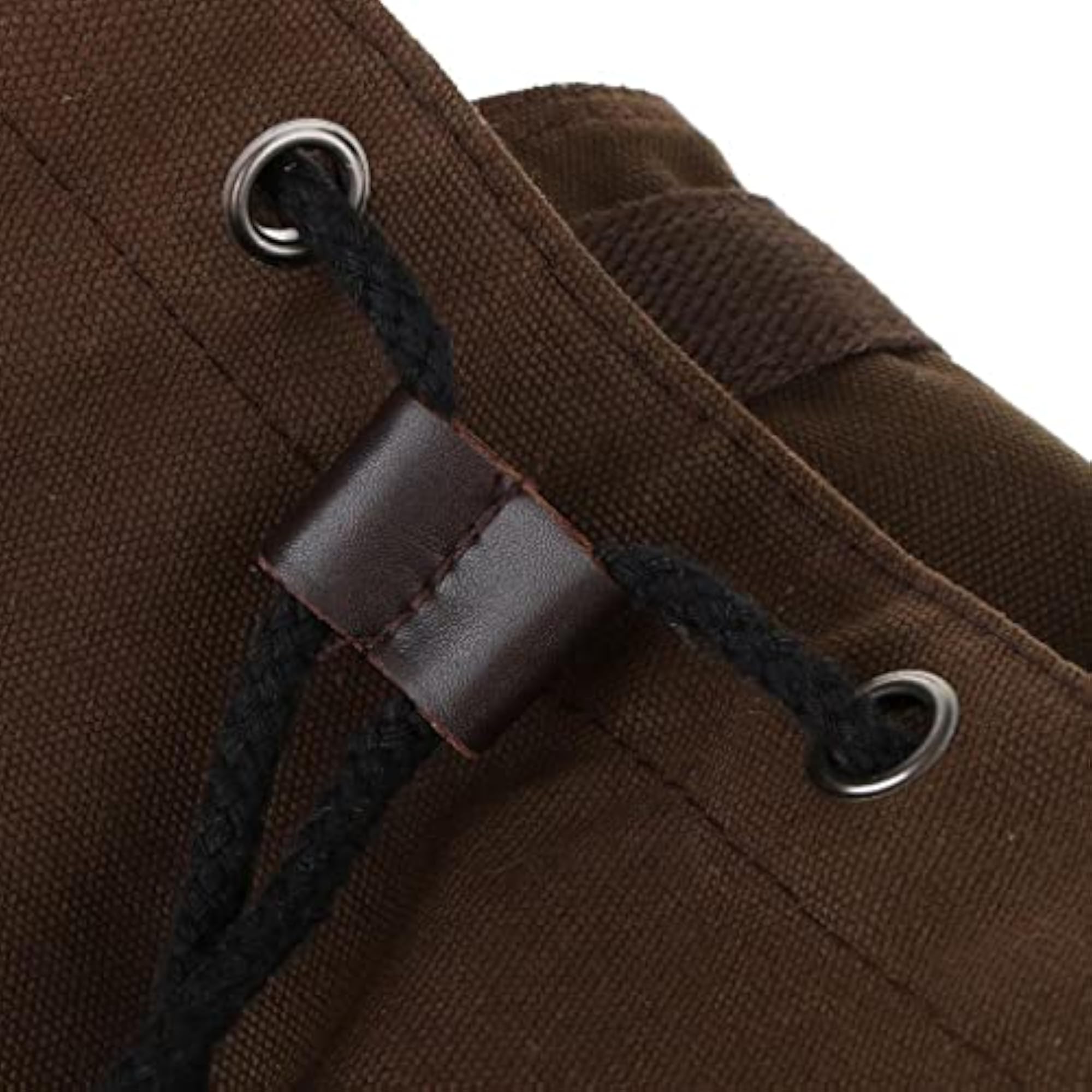 Men's Vintage Canvas Backpack Satchel Rucksack for School and Camping, Coffee