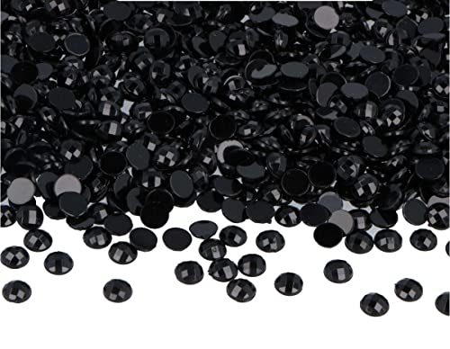 Pierres décoratives acryliques : lot de 5000 strass ronds noirs opaques 6mm à coller