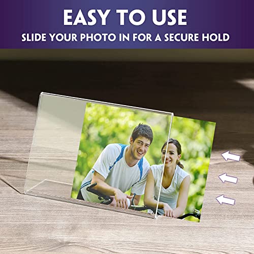 Image of Parikshit Sublimation 6x4 inch 2pcs Landscape Acrylic Sign Holder Table top Display Stand for Exhibition menu Photo Flyer brochure (4X6 Inch - 2pc, Landscape)