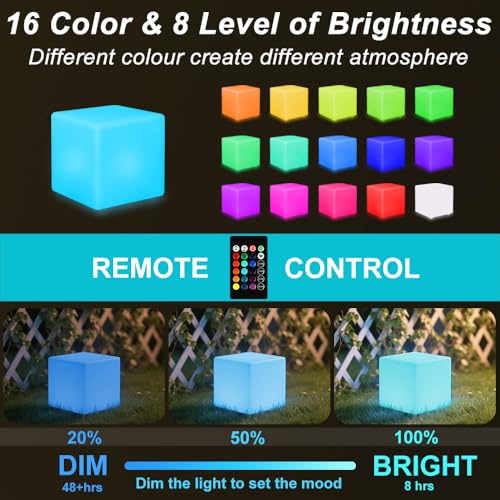 Lámpara Cubo LED 8 pulgadas con 16 colores RGB miniatura 2