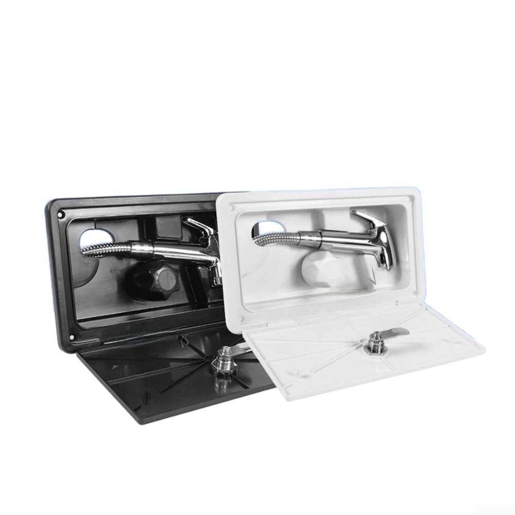 Caja de ducha de acero inoxidable para caravana con manguera de 1,5 m