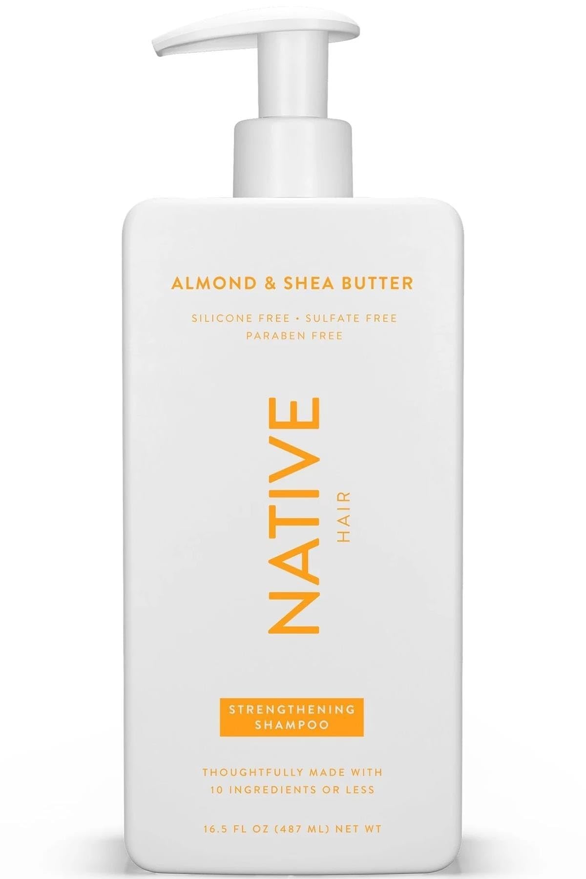 NATIVE Shampoo rinforzante al burro di mandorle e karitè, 487 ml