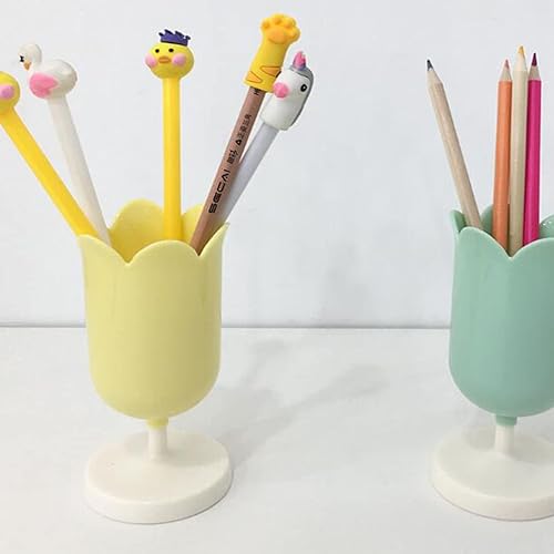 Miniatura 3 de Cabilock Soporte de plástico con forma de pétalo creativo para escritorio, soporte para lápices, soporte para lápices, organizador de escritorio,