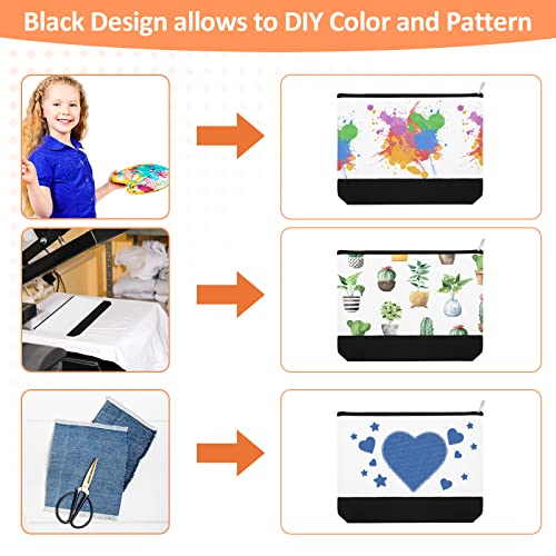 Inbagi 30 Pieces Canvas Makeup Bags Bulk Black and White Cosmetics Bag with Zipper Blank DIY Cosmetic Multipurpose Canvas Travel Toiletry Pouch for Travel Pen Pencil Cosmetic Storage4