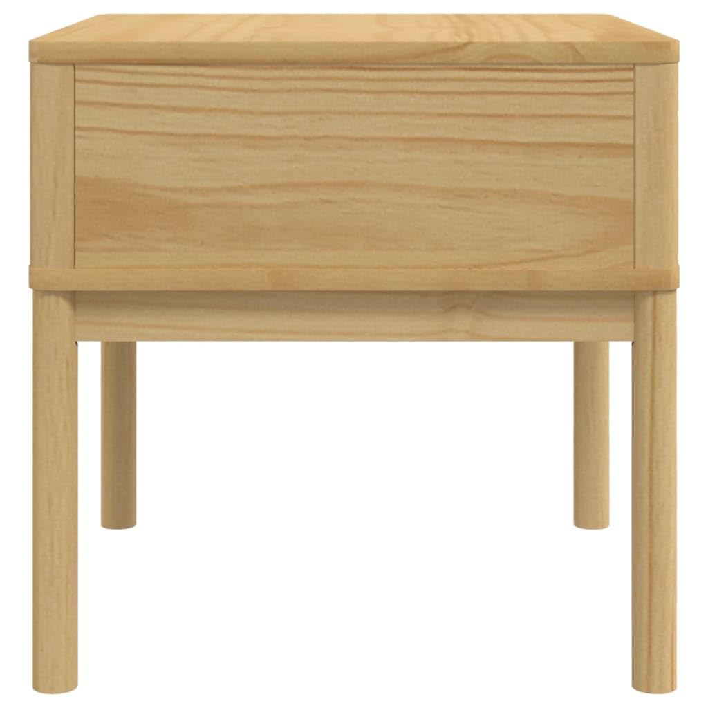 Hothingwell Table de Chevet Floro Marron Cire 55x55x54 cm Pin Massif