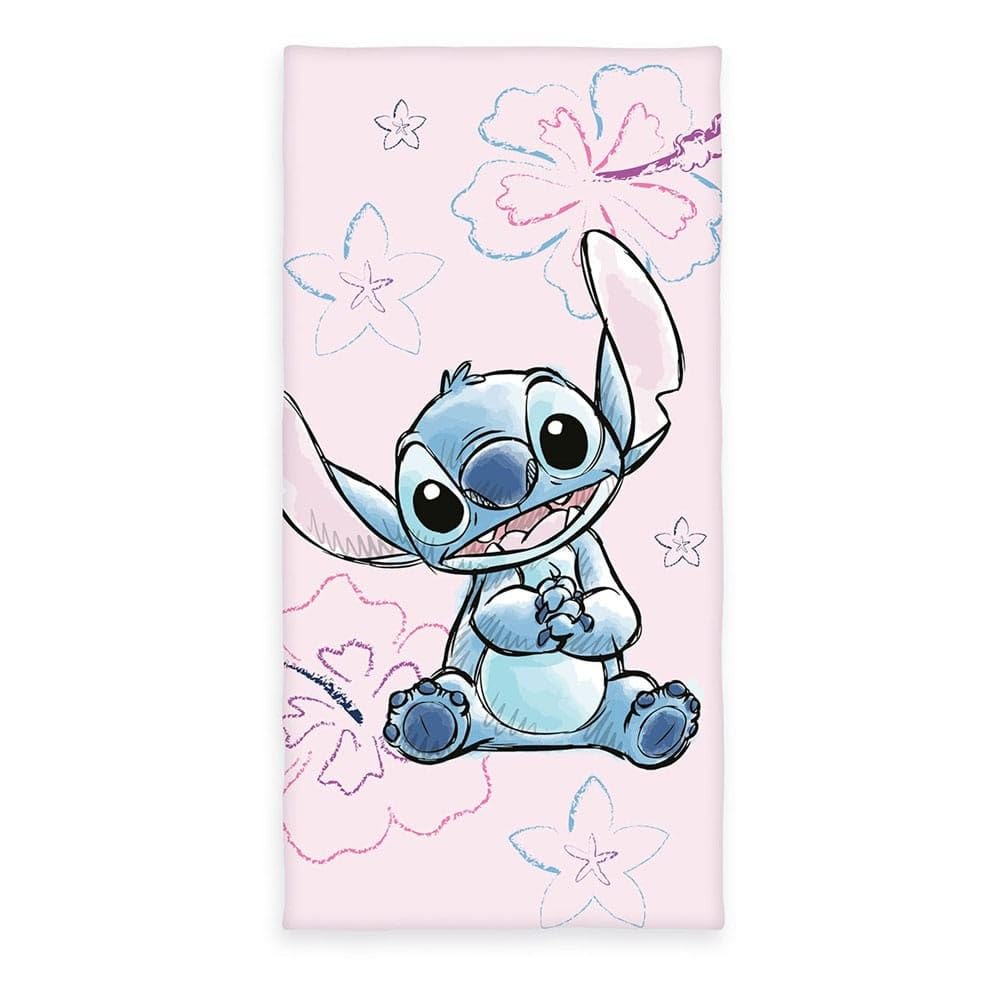 Herding, Ręcznik Disney's Stitch 75 x 150 cm, mały miękki ręcznik dziecięcy do łazienki i plaży, 100% bawełna