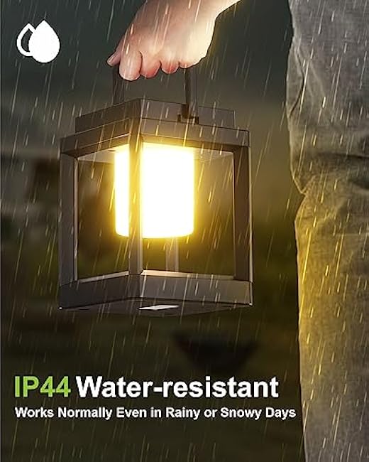 Outdoor Table Lamp, Led Lamps for Nightstand, Solar Lanterns Outdoor Hanging for Patio Waterproof, Cordless Battery Operated Lamp, Rechargeable Solar Lantern for Reading, Decor, Camping