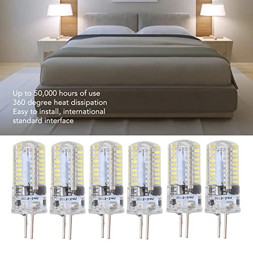 Haofy GY6.35 LED Bulb, 6 Pack GY6.35 LED Light Bulb 5W AC 12V 500LM 72LED for Kitchen Bathroom Landscape Lighting (Pure White) - Image 3