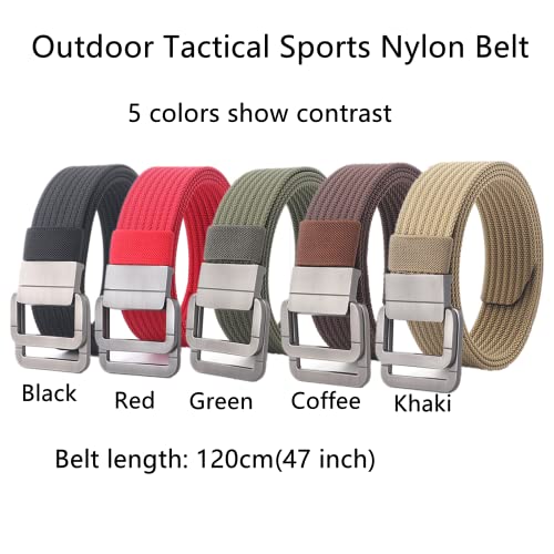 Belts for men Braided Belt,Belts for Men - Tactical Belt,Nylon Webbing Belt,47 inch Length x 2 Packs2