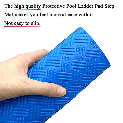 Alfombrilla protectora para escalera de piscina 36x9 pulgadas azul miniatura 4