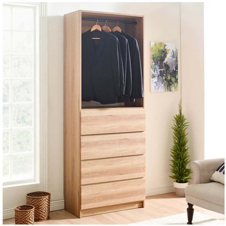 Maykoosh Closet System Organizer - Customizable Walk-in Wardrobe Storage Oak/Model D 1 Closet