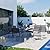 Pamapic Patio Furniture Set, 7 Piece Outdoor Dining Set, Outdoor Wicker Furniture Set with Removable Cushions for Backyard Garden Deck/Iron Slats Table Top (Grey)