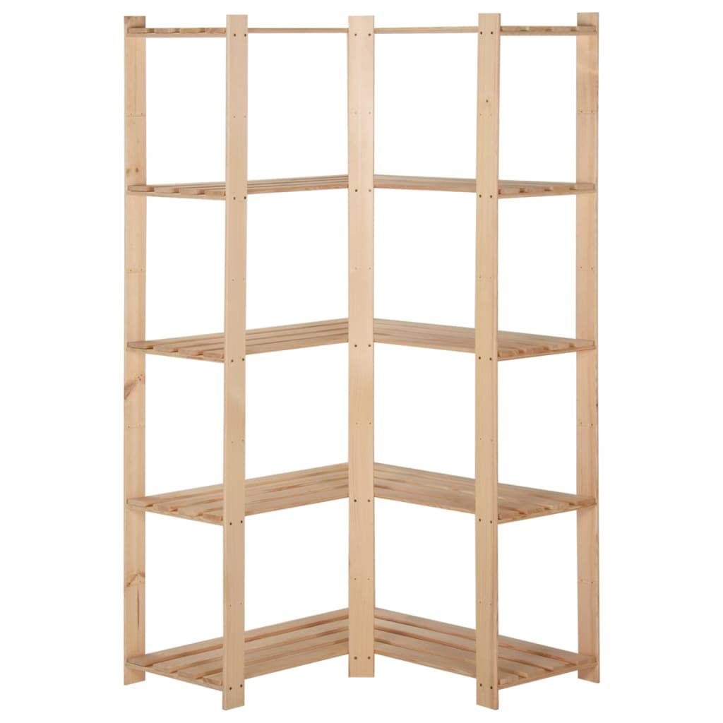 Générique Étagère d'angle de Rangement 5 Niveaux 82,5x82,5x170 cm Pin,Entreprise & Industrie,Stockage Industriel,Étagères industrielles,Brun,20 KG,327323