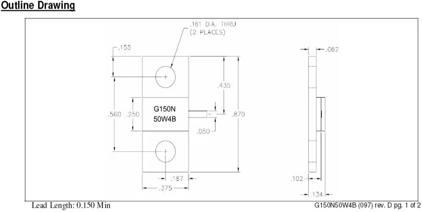 150W 50 Ohm DC-2.7GHz G150N50W4B Low SWR Flange Mount Terminal