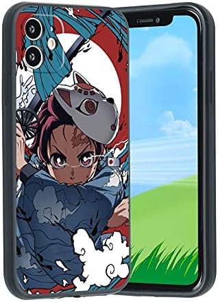 vivist Anime Manga iPhone 12 Case,Japanese Anime Demon Slayer Manga Character iPhone Case for Men Boys Women Cute Cartoon Design Soft Silicone Cover Case for iPhone 12 (Demon Slayer Tanjirou)