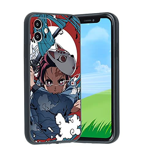 Vivist Anime Manga Iphone 12 Case,Japanese Anime Demon Slayer Manga Character Iphone Case For Men Boys Women Cute Cartoon Design Soft Silicone Cover Case For Iphone 12 (Demon Slayer Tanjirou) #TOP2