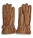 YISEVEN Men's Deerskin Leather Gloves with Classical Belt Button Real Natural Hand Warm Cashmere Lined Heated Lining Winter Dress Driving Motorcycle Work Luxury New Year Gift, Camel 8.5