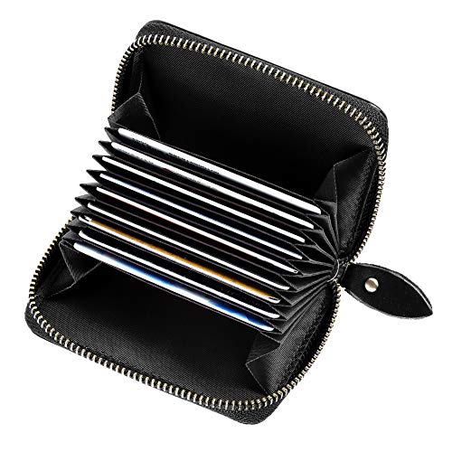 RFID - Cartera de Piel Universal para Tarjetas de crédito, pequeña, Fina, Color marrón