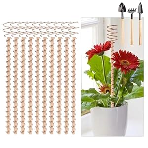 Electroculture Plant Stakes, Long Copper Garden Stakes, Electroculture Copper Coil Antennas for Growing Garden, High-Yield, Eco-Friendly Plants Pole (10)