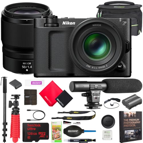 Nikon ZR Cinema 6K Full-Frame Camera with NIKKOR Z 50mm f/1.4 Lens 2041 Content Creator Bundle with Deco Gear Photography Bag + Microphone + Monopod + 128GB Card + Software & Accessories