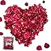 Natur Bio günstig Kaufen-KASURE 120g Natürliches Rosenblätter Getrocknet, Blütenkonfetti Hochzeit, Biologisch Konfetti Rose, Natürliches Blütenkonfetti Hochzeit für Geburtstag Party DIY Deko Streublumen Biologisch Abbaubar