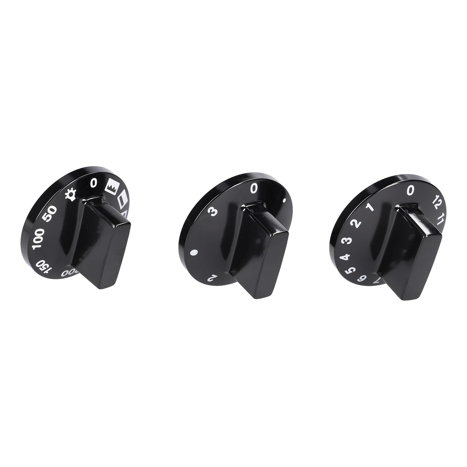 LUTH Premium Profi Parts Drehknopfset 9-Teilig Schwarz Universal für Herd Europart