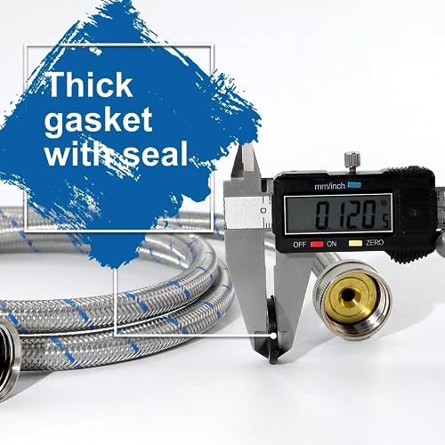 image for Stainless Steel Washing Machine Hoses 6ft,Stainless Steel Washing Mach