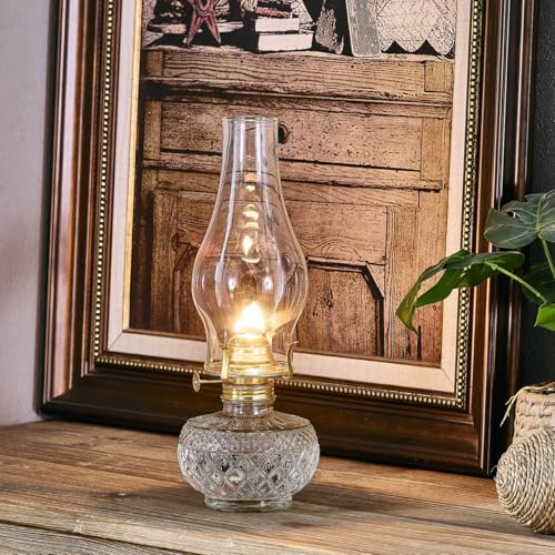 Image of Oil Lamp Chimney Replacement,3 Inch Fitter x 8.3 Inch Tall Kerosene Lamp Globe,Clear Glass Light Globe,Hurricane Lamps Globes Shade Cover,Glass Chimney for Oil Lamps for Indoor Use