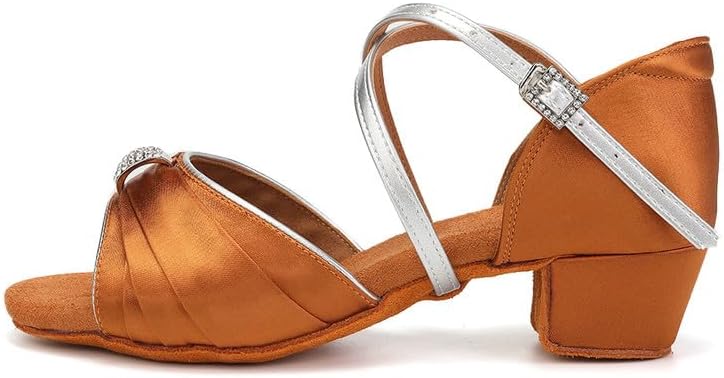 TINRYMX Girls Latin Dance Shoes Ballroom Salsa Tango Professional Performance Practice Dancing Shoes,Model-EM1030