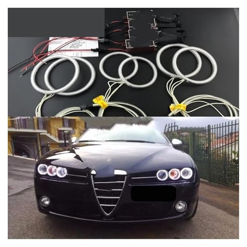 Kit halo para faros CCFL en rutas nocturnas con Alfa Romeo 159 HochiTech 6000K 2