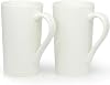 Smilatte 20 oz  600ml Large Coffee Mugs, M007 Plain Tall Ceramic Cup with Handle for Dad Men, Set of 2, White