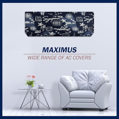 Image of Digital Print Split AC Cover Set for 1.5 Ton Indoor & Outdoor Units - Dustproof & Water Resistant Protection (Signature Blue)