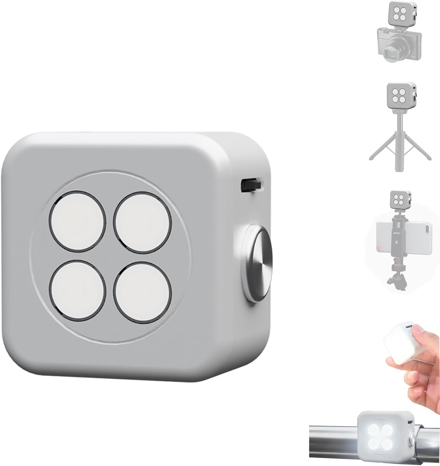 LED Video Fill Light for Camera Phone, 18W Smart Sync External Flash Compatible for iPhone Android, CRI95+ Flashlight with Magnetic &1/4″Screw for Low Light Night Portrait Photography(Black)