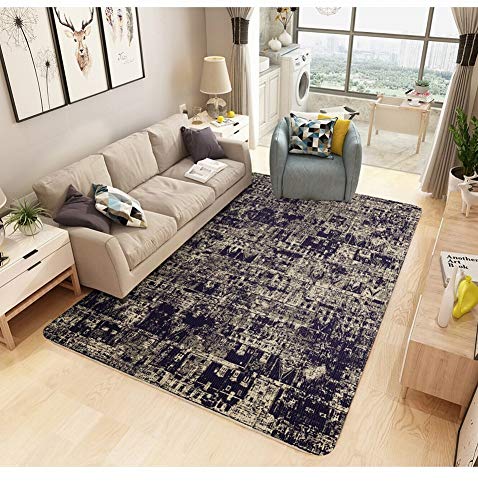 Tapis salon table basse américain rayé jaune 180x280 chambre moderne